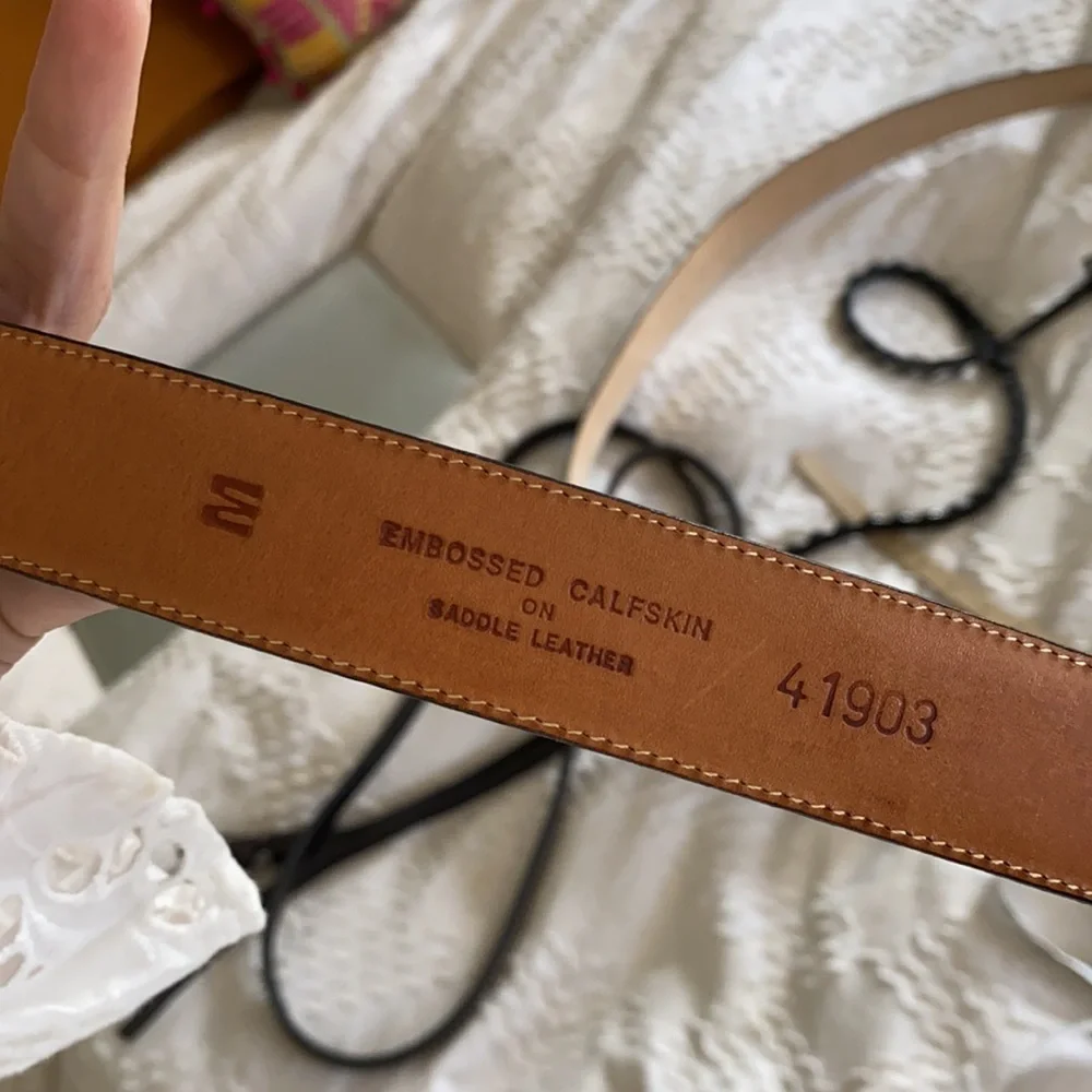 Brighton Belt Embossed Calfskin leather black Medium - Picture 4 of 7